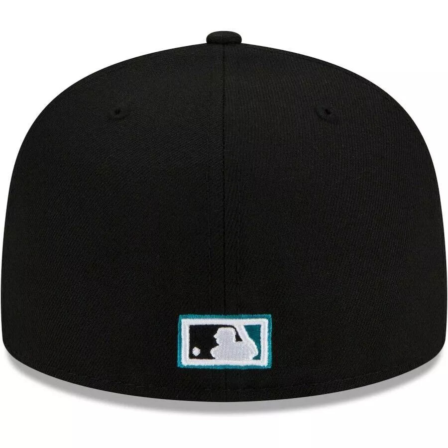 New Era Florida Marlins Hat 59fifty MLB Black City Cluster Fitted Cap Mens