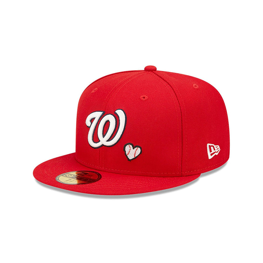 WASHINGTON MLB TEAM HEART RED 59FIFTY FITTED CAP