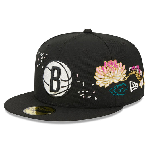 Brooklyn Nets 59FIFTY Cherry Blossom Black Cap