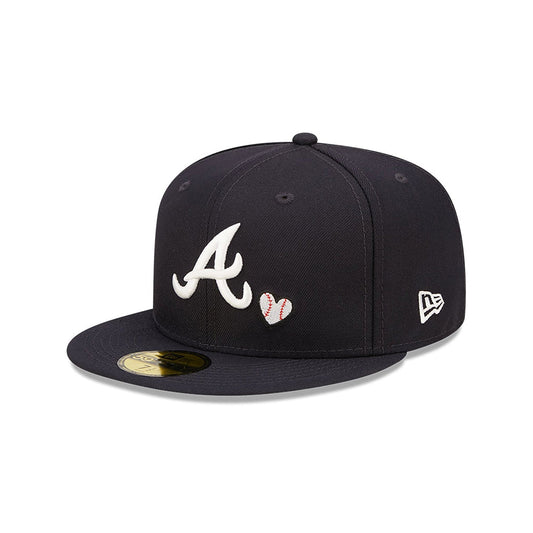 Atlanta Braves Heart Side Patch Fitted Black